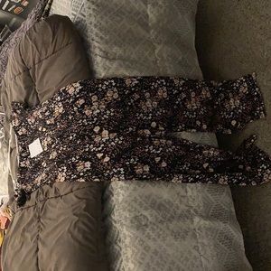 Smocked top cropped jumpsuit